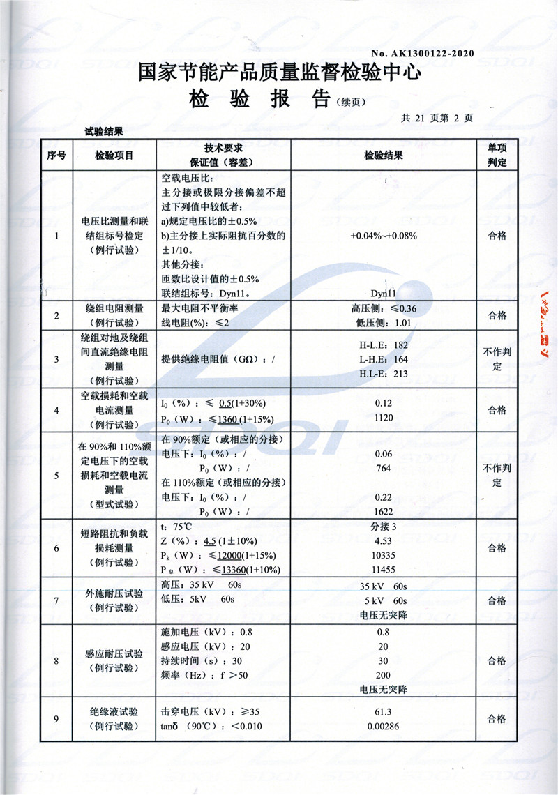 高低压试验报告-S11-1250李沧李沧李沧油浸式变压器-2.jpg